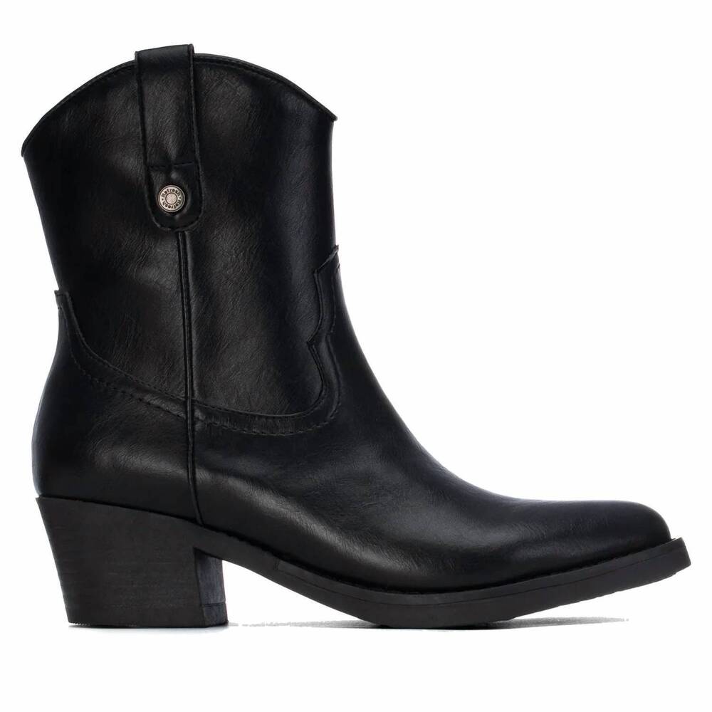NEW REFRESH women's italian western ankle booties in black